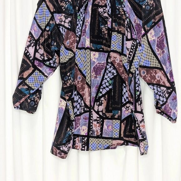 Tucker NYC Classic Blouse Vintage Patchwork Crepe de Chine Silk Top Retro NWOT - Picture 6 of 8